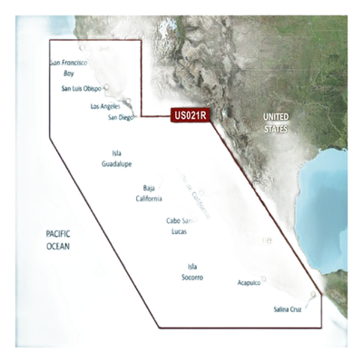 Mapa VUS021R US, Mendocino, Salina Cruz y costas mexicanas. | SIERRA STORE