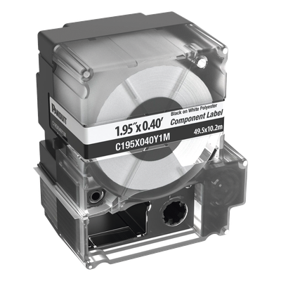 PANDUIT C195X040Y1M - Casete de Etiquetas / 125 Unidades / 1.95' x 0.4' (49.5 x 10.2 mm) / Poliéster No Adhesivo / Identificación de 1 | SIERRA STORE