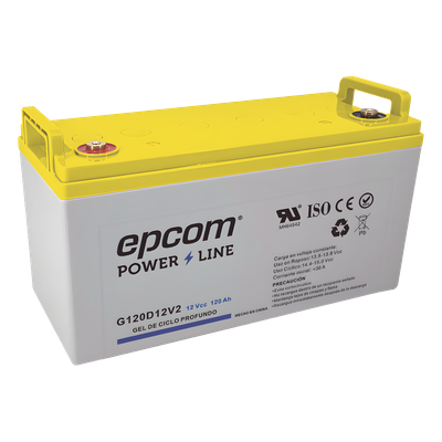 Batería de GEL Ciclo Profundo / 12 V @ 120 Ah / Descarga Máxima 1200 A / Vida Útil 18 Años en Flotación / Certificada UL, CE, IEC, BS | SIERRA STORE
