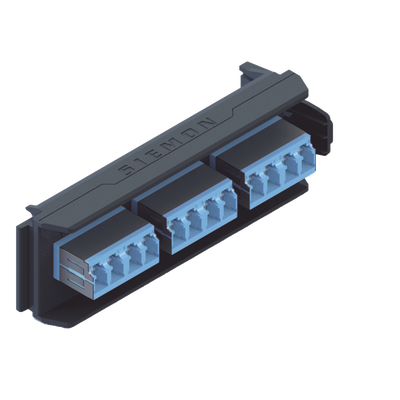 SIEMON LVA12-LSU-BC-A - Placa Acopladora / 6 Conectores Dúplex LC/UPC Shuttered / 12 Fibras Monomodo / Diseño Compacto | SIERRA STORE