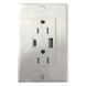Contacto Dúplex / 15 A / 100-240 V / USB-A y USB-C / 5 V 4 A / Placa Incluida | SIERRA STORE