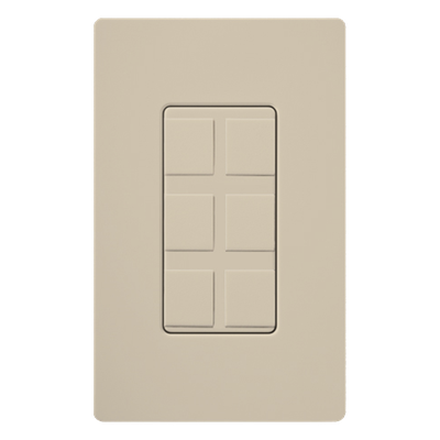 Marco de 6 puertos / Conectores snap-in de red, teléfono y coaxial / Acabado satinado Taupe / Requiere placa Claro o Satin Colors de 1 | SIERRA STORE
