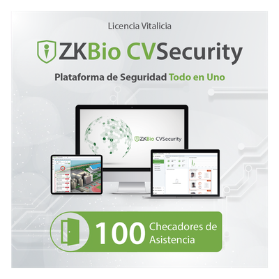Licencia de Software / Gestión de 100 Dispositivos / Control de Tiempo y Asistencia / Compatible InBioPro-InBio-APX-Green Label | SIERRA STORE