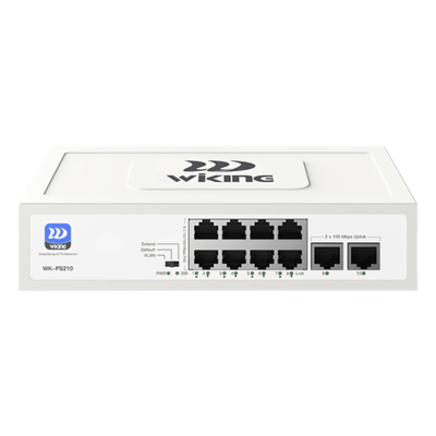 Switch PoE No Administrable / 8 Puertos 10/100 Mbps PoE / 2 Puertos Uplink 10/100 Mbps / Presupuesto PoE 76 W / Alcance PoE 250 m | SIERRA STORE