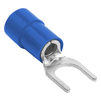 Terminal Horquilla Aislada / 18-14 AWG / Cobre Electrolítico / Paquete 25 Piezas / Azul | SIERRA STORE