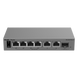 Switch Gigabit Smart Cloud / 7 Puertos / 4 PoE+ 40 W / 1 SFP Uplink / Capa 2 / Protección 6 kV / Fanless | SIERRA STORE