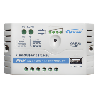 Controlador de Carga Solar PWM / 10A / 12/24V Auto / USB 5V/2A / Tierra Positivo Común / LED | SIERRA STORE