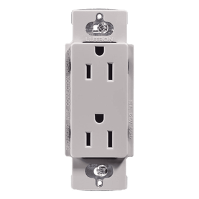 Contacto Dúplex de Pared / 15 A / 125 V / Placa Frontal Gris / Instalación Sin Tornillos Visibles / Compatible Multi-Gang | SIERRA STORE