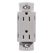 Contacto Dúplex de Pared / 15 A / 125 V / Placa Frontal Gris / Instalación Sin Tornillos Visibles / Compatible Multi-Gang | SIERRA STORE