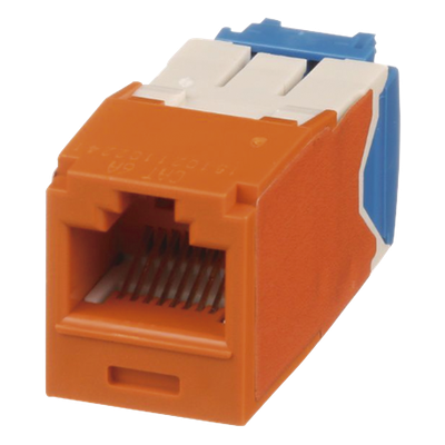 PANDUIT CJ6X88TGOR - Jack RJ45 / Categoría 6A / UTP / 10GBase-T / PoE++ 100W / Tool-Free TG / Naranja | SIERRA STORE
