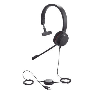 Jabra Evolve 20 Mono con conexión USB, micrófono con cancelación de ruido de ultima generación, configuración Plug and Play | SIERRA STORE