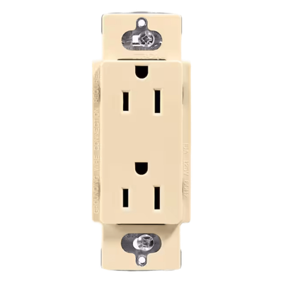 Receptáculo Dúplex / 15 A / 125 V / NEMA 5-15R / Sin Placa / Color Marfil | SIERRA STORE