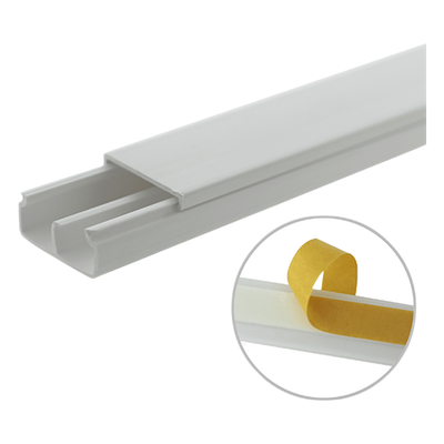 Canaleta PVC / 20 x 10 mm / División Interna / 1.83 m (6 ft) / Auto-extinguible / Cinta Adhesiva / NOM-001-SEDE | SIERRA STORE