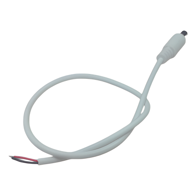 Cable de Alimentación DC / Conector Macho 5.5 x 2.1 mm / Calibre 22AWG / Longitud 30 cm / Forro Blanco / Polarizado | SIERRA STORE