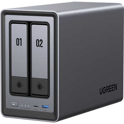 NAS UGREEN NASync DH2300 / Procesador RK3576 / 4GB u 8GB RAM / 32GB eMMC / 2 Bahías SATA / JBOD-Basic-RAID 0-RAID 1 / Puer...