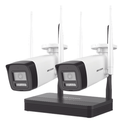 HIKVISION NKS422W0H - Kit de Videovigilancia IP Inalámbrico / 2 Megapixel / NVS 4 Canales / 2 Cámaras Bala / Dual Light IR 30 m (98.4 | SIERRA STORE