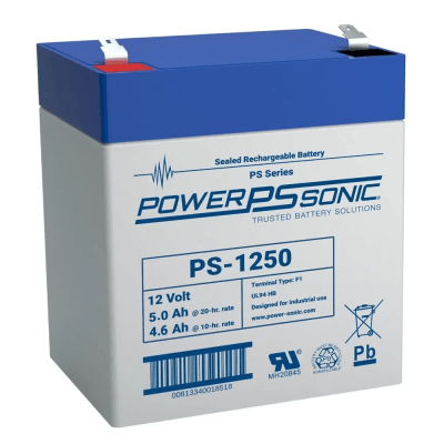 Batería 12V, 5.0AH, Para Respaldo, Tecnologías AGM/VRLA, 5 Años Vida Útil, Terminales F1, Reconocida UL - POWER SONIC