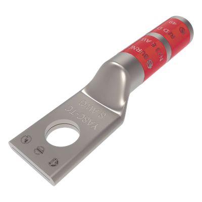 Zapata Terminal de Compresión / Tornillo 1/4" / Calibre 8-6 AWG / Barril Largo / 35 kV / 1.69 in (5.54 ft equivalente en pies no | SIERRA STORE