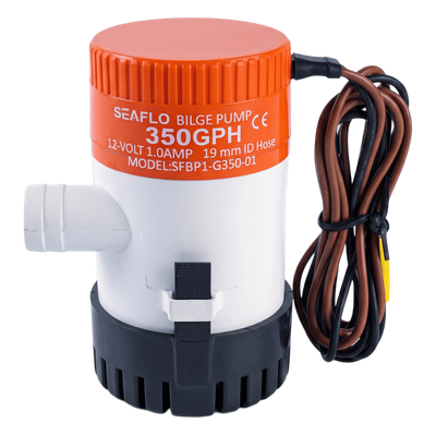 Bomba de Achique Sumergible / 350 GPH (1,325 LPH) / 12V CD / No Automática / Protección Anti-Airlock / Sellos Herméticos / Base de | SIERRA STORE