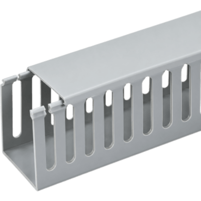 Canaleta Ranurada de PVC Rígido para Organización y Protección de Cableado / Ranura Ancha con Tapa a Presión / Color Gris / Tramo de | SIERRA STORE