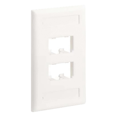 PANDUIT CFPL4IWY - Placa de Pared Vertical / 4 Puertos Mini-Com / Diseño Plano o Inclinado / 2.75 x 4.5 in / ABS / Blanco Mate | SIERRA STORE