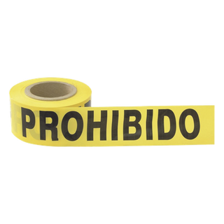 Cinta de Barricada / 100 m (328.1 ft) de Longitud / Ancho 76 mm (3") / Polipropileno con Aditivos UV / Espesor 0.4 mm / Leyenda | SIERRA STORE