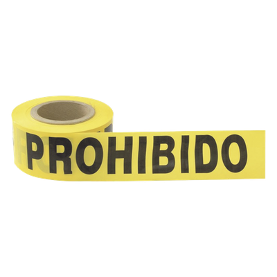 Cinta de Barricada / 100 m (328.1 ft) de Longitud / Ancho 76 mm (3") / Polipropileno con Aditivos UV / Espesor 0.4 mm / Leyenda | SIERRA STORE