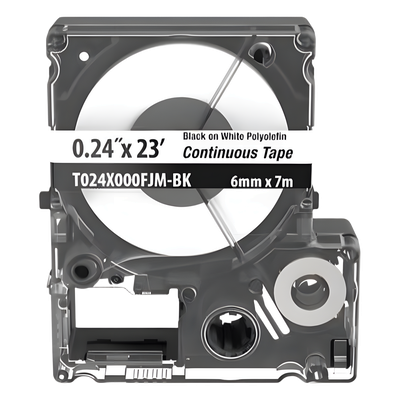 PANDUIT T024X000FJM-BK - Etiqueta de Cinta Continua / 5.82 mm Ancho / 7 m Largo (23 ft) / Poliolefina / Negro Sobre Blanco / | SIERRA STORE