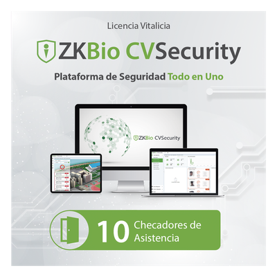 Licencia de software / Vitalicia / 10 dispositivos / Tiempo y asistencia / Paneles InbioPro-Inbio-APX / Biométricos Green Label | SIERRA STORE