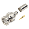 Conector BNC Macho / Anillo Plegable / RG-8/X / LMR-240 / Belden 9258 / Cuerpo Bronce Niquelado | SIERRA STORE