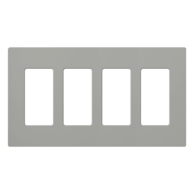 Placa de pared Claro / 4 espacios / gris brillante (GR) / 21.3 x 11.9 cm, perfil 7.6 mm / sin tornillos / compatible con Caseta | SIERRA STORE