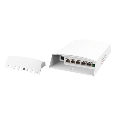 Switch PoE para Exterior / 4 Puertos PoE / 802.3 bt 60W / 24V Pasivo 12W / 802.3 af/at 30W / IP55 / -30°C a 70°C / Protección 6kV | SIERRA STORE