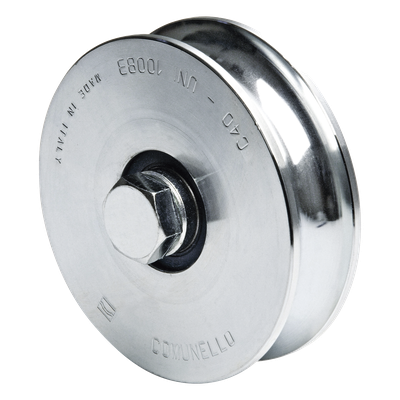 Rueda para Puerta Corrediza / 12 cm / Carga 450 kg / Acero Galvanizado / Fijación con Tornillo y Tuerca | SIERRA STORE