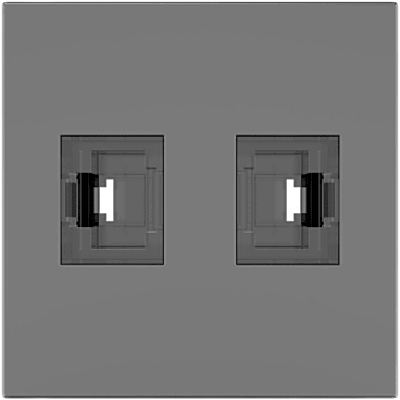 Módulo Pasivo TBUS / 2 Puertos RJ45 Passthrough / Entrada y Salida 2 Hembras / Color Negro Grafito RAL 9011 | SIERRA STORE