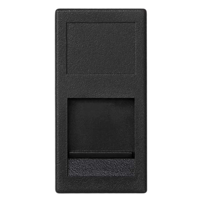 Medio Módulo / 1 Espacio Jack Keystone / Guardapolvo Integrado / Color Grafito / Cajas Teleblock y Ofiblock | SIERRA STORE