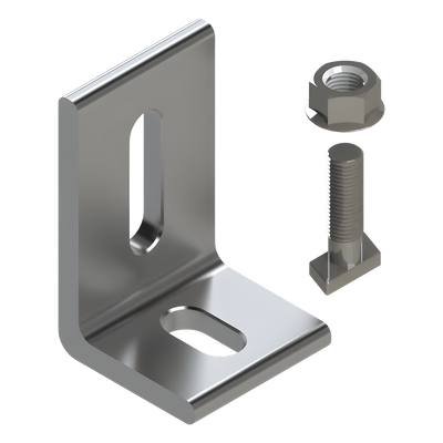 Herraje en L para Fijación al Suelo / Aluminio Serie 6000 / Acero Inoxidable / Compatible con N Rail 4.72 / Techos Planos e Inclinados | SIERRA STORE