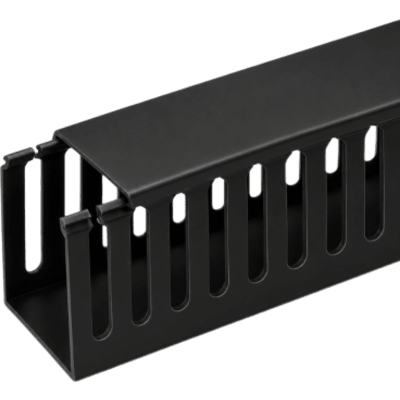 Canaleta Ranurada de PVC Rígido para Organización y Protección de Cableado / Ranura Ancha con Tapa a Presión / Color Negro / Tramo de | SIERRA STORE