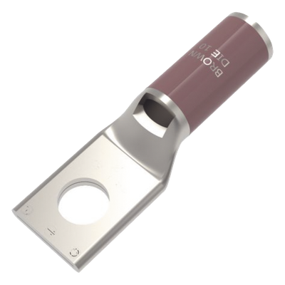 Zapata Terminal de Compresión / Cobre Electrolítico Estañado / Calibre 2 AWG / Tornillo 1/2" / 35 kV / Barril Biselado | SIERRA STORE