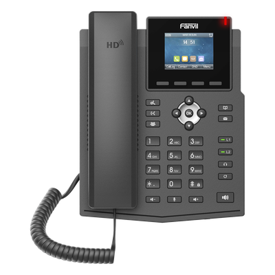 Teléfono IP / 4 Líneas SIP / Pantalla LCD 2.4" Color / PoE / Audio HD / Conferencia 6 Participantes | SIERRA STORE