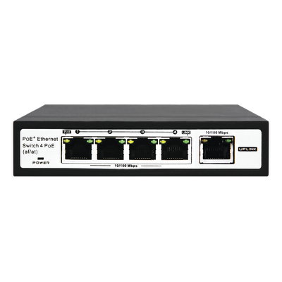 Switch PoE / 100 Metros PoE / 4 puertos 802.3af /at ( 60 W ) 10/100 Mbps + 1 puerto uplink | SIERRA STORE