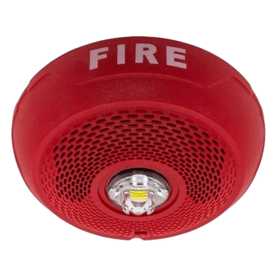Bocina con Lámpara Estroboscópica LED / Montaje en Techo / Lente Rojo / Candela Seleccionable / 25-70.7 VRMS / 1/4-2 W | SIERRA STORE