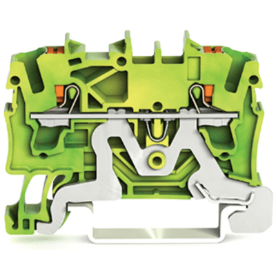 Borna de Tierra TOPJOB® S / 2 Conductores / Sección 2.5 mm² / Tecnología Push-in CAGE CLAMP® / Operación con Tecla / Monta...
