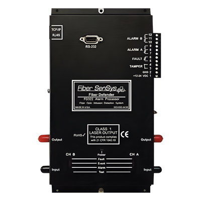 Sensor Perimetral de Fibra Óptica / 2 Zonas Independientes / 500 m (1,640 ft) por Zona / Alimentación 12/24 VDC / RS232 | SIERRA STORE