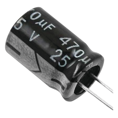 Capacitor Electrolítico Radial / 470 µF / 25 Vcc / 105 °C / 8 x 15 mm | SIERRA STORE