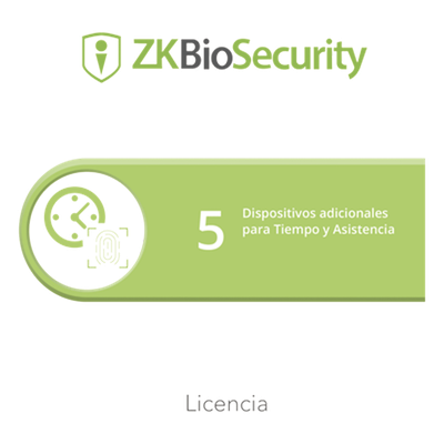Licencia de Software / Gestión de 5 Dispositivos / Control de Tiempo y Asistencia / Compatible InbioPro, Inbio, APX y Biométricos | SIERRA STORE