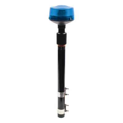 Luz Telescópica LED / 9 LEDs 3W / 25 Patrones de Destello / 10-30 VCC / 64-104 cm (25.2-40.9 in) / Azul | SIERRA STORE