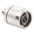 Adaptador Coaxial en Línea / Mini UHF Hembra a N Macho / Cuerpo Bronce Niquelado / Contacto Oro / Aislante Teflón | SIERRA STORE