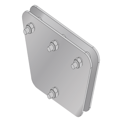 Placas Igualadoras para Retenidas / 3 Retenidas / Acero ASTM A-36 / 3/16' / Galvanizado en Inmersión / 20x20x30 cm | SIERRA STORE