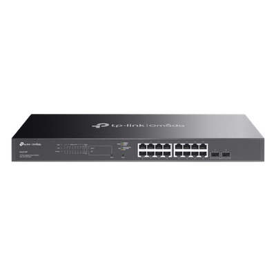 Switch Smart 18 Puertos / 16 Puertos PoE+ 802.3af/at / 150 W / 2 Ranuras SFP / Switching 36 Gbps / Enrutamiento Estático L2+ / Fanless | SIERRA STORE