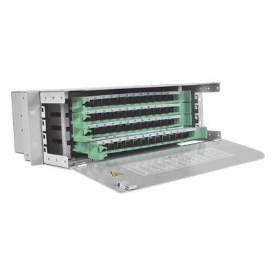 Distribuidor de Fibra Óptica / 48 Empalmes / 48 Acopladores SC/APC / 48 Pigtails 1.5 m / Rack 19' / 3 UR / 250 mm Profundidad | SIERRA STORE